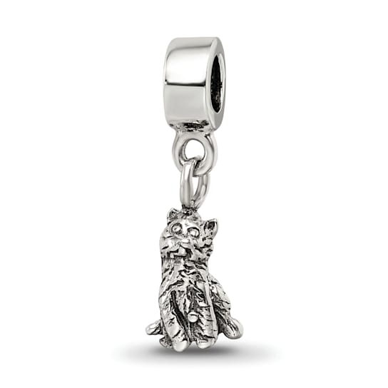 Sterling Silver Cat Dangle Bead
