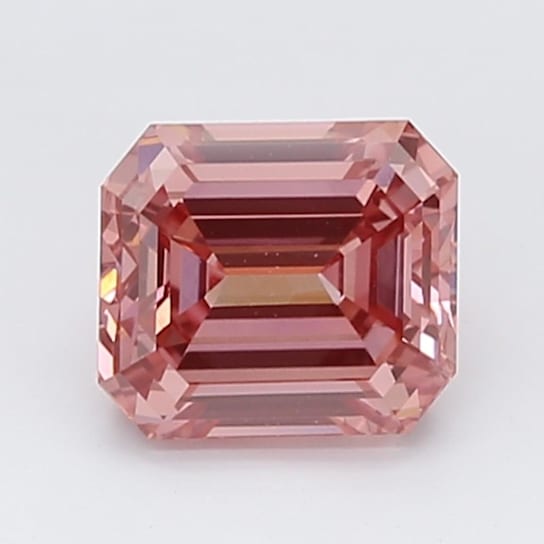 1.26ct Intense Pink Emerald Cut Lab-Grown Diamond SI1 Clarity IGI Certified