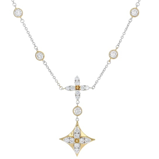 Lab-Grown Diamond Y Necklace In 14K Gold Over Sterling Silver 1.00ctw