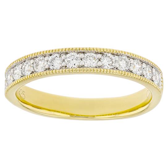 Lab-Grown Diamond Band Ring In 14K Yellow Gold Over Sterling Silver 1.00ctw