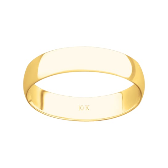4mm Lightweight Ladies Wedding Band in 10k Yellow Gold