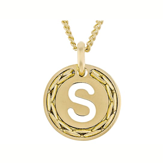 Cardano Initial S Pendant Necklace In 18K Gold Over Bronze