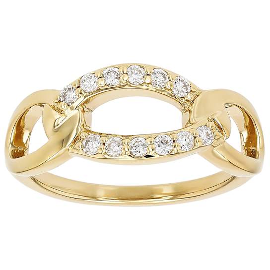 Lab-Grown Diamond Crossover Ring In 14K Gold Over Sterling Silver 0.25ctw