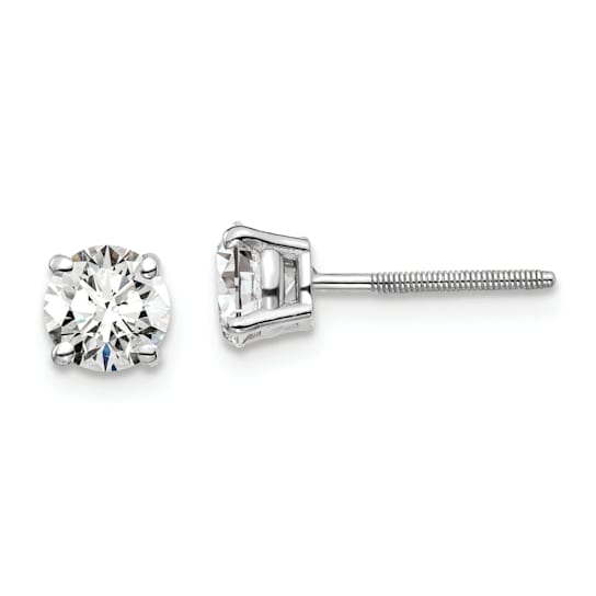 Rhodium Over 14K Gold Lab Grown Diamond 1ct. VS/SI GH+, Screw Back Earrings