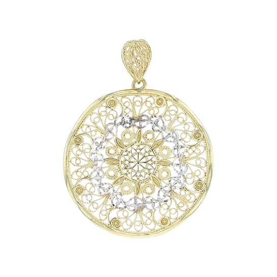 Filigree Enhancer Pendant In 18K Gold Over Sterling Silver