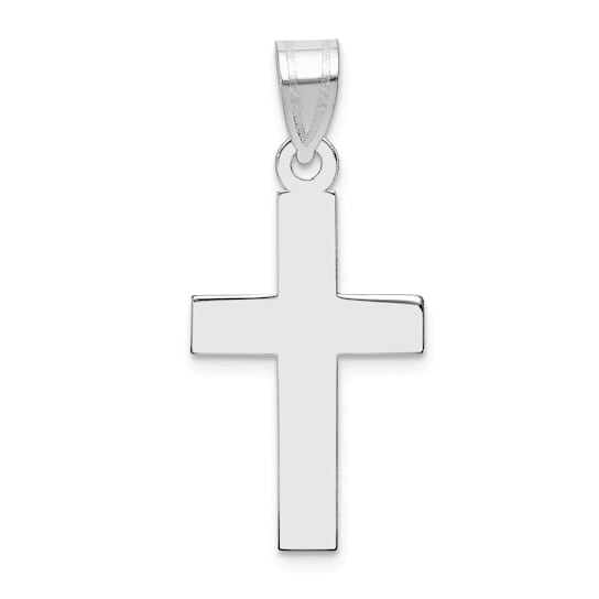 Rhodium Over 14k White Gold Polished Cross Pendant