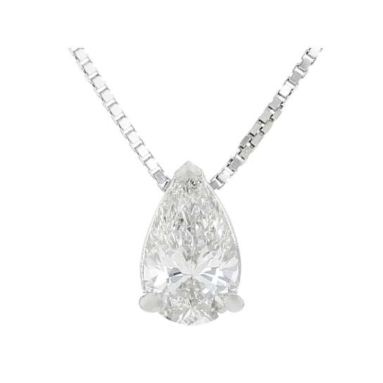 Pear Shape Lab-Grown Diamond Slide Pendant In Sterling Silver 0.50ctw