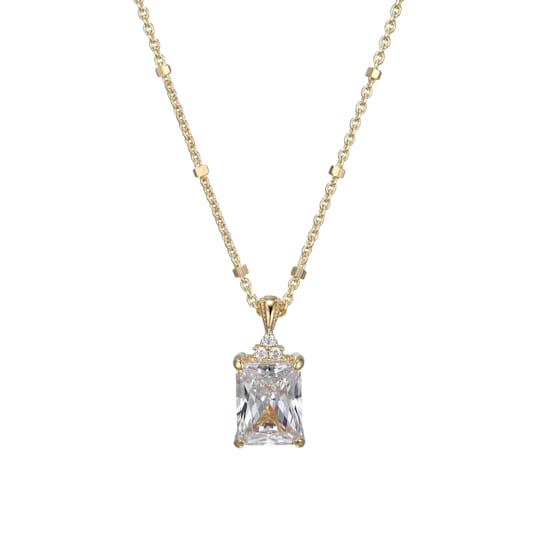 White Cubic Zirconia 18k Yellow Gold Over Sterling Silver Pendant With
Chain 2.91ctw