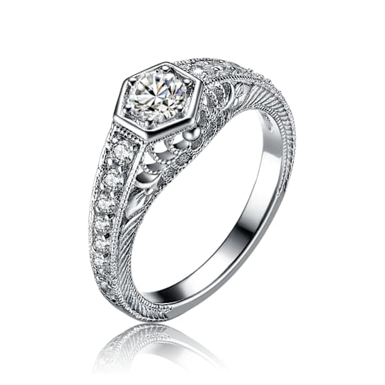 Polished CZ Band Ring In Sterling Silver