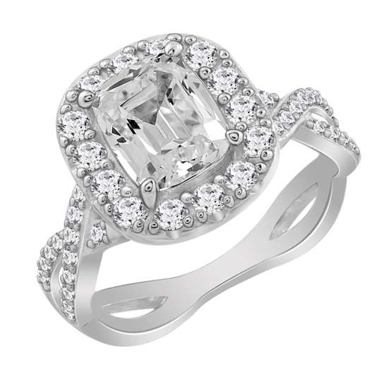 White Cubic Zirconia Platinum Over Sterling Silver Ring 2.68ctw