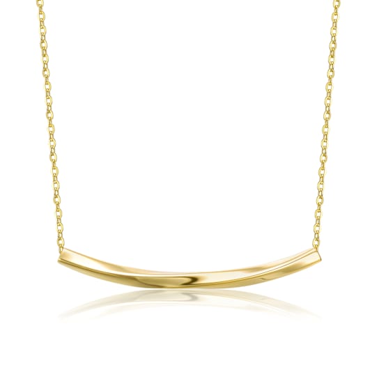 Sleek Bar Necklace In 14K Gold Over Sterling Silver