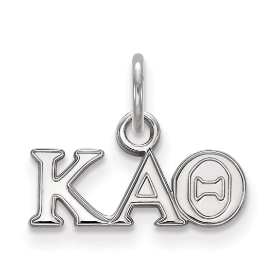 Rhodium Over Sterling Silver LogoArt Kappa Alpha Theta Extra Small Pendant