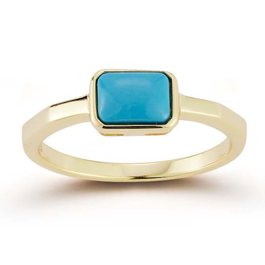 Rachel Zoe Lab-Created Turquoise Solitaire Ring in 14K Gold Over
Sterling Silver