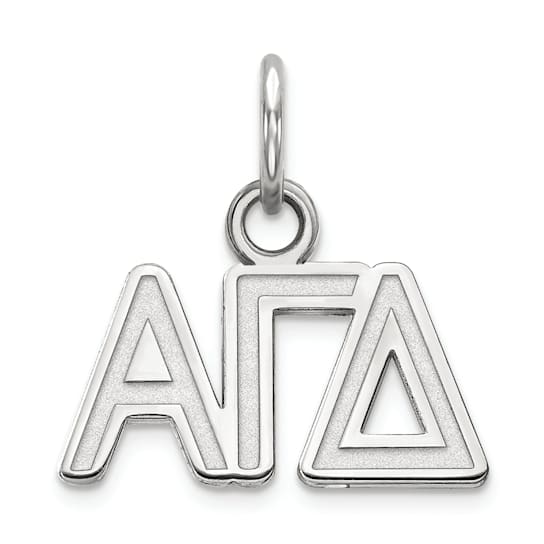Rhodium Over Sterling Silver LogoArt Alpha Gamma Delta Extra Small Pendant