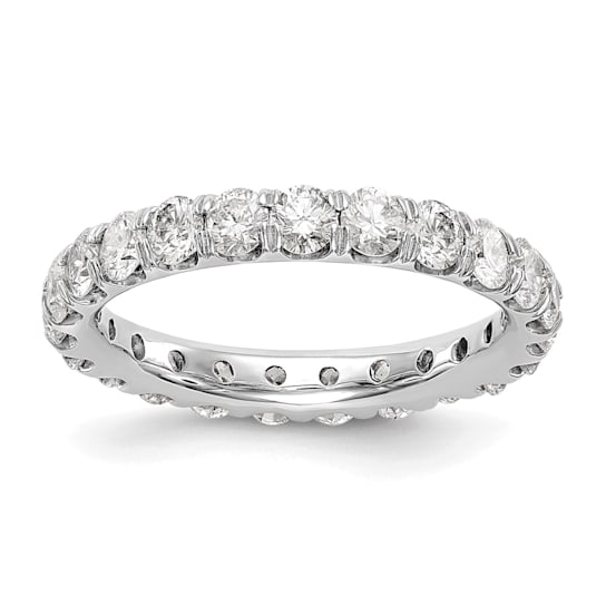 Rhodium Over 14K White Gold Lab Grown Diamond SI+, H+, Eternity Band