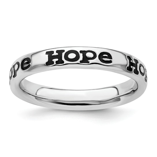 Sterling Silver Stackable Expressions Expressions Polished Enameled Hope Ring