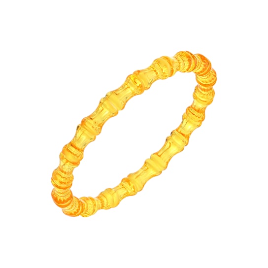 Honey Bamboo-Inspired Acrylic Slip-On Bangle