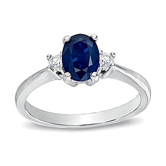 0.78ctw Sapphire and Diamond Ring in 14k White Gold