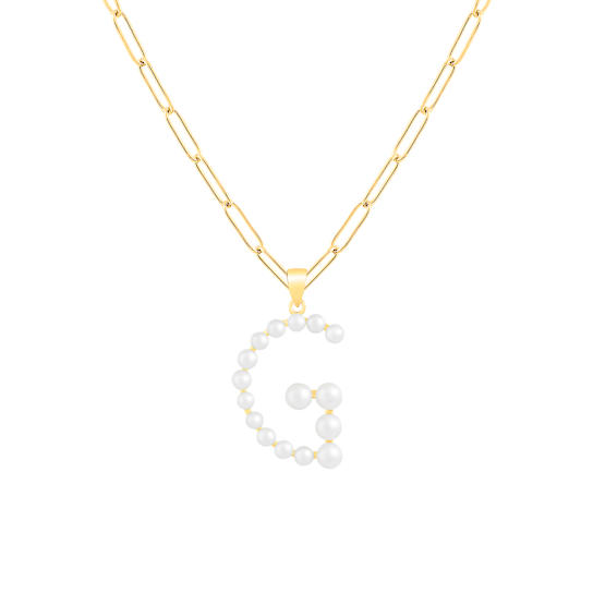 Letter G Initial Cultured Pearl Pendant Necklace In 18K Gold Over
Sterling Silver