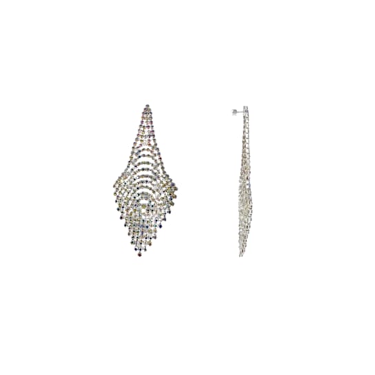 Off Park® Collection, Silver-Tone Crystal Graduated Fringe Earrings.