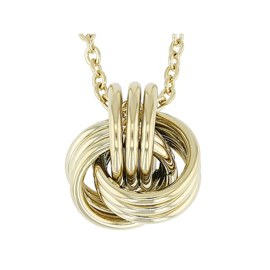 Love Knot Sliding Pendant Necklace In Gold-Tone