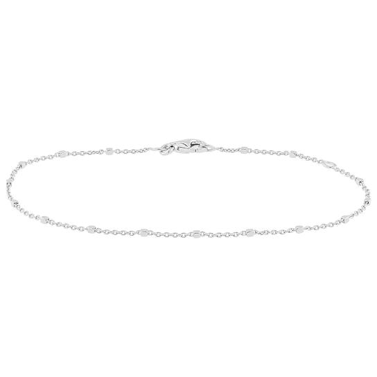 Square Bead Station Bracelet In Sterling Silver