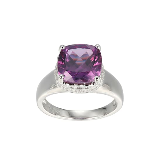 Lab Alexandrite Sapphire And Cubic Zirconia Platinum Over Silver June
Birthstone Ring 8.14ctw