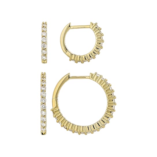 Everyday Lab-Grown Diamond Huggie And Hoop Earring Set In 14K Gold Over
Sterling Silver