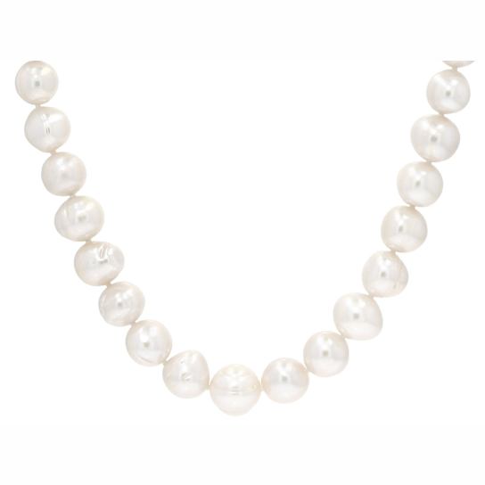 Freshwater Pearl Beaded Necklace In Sterling Silver