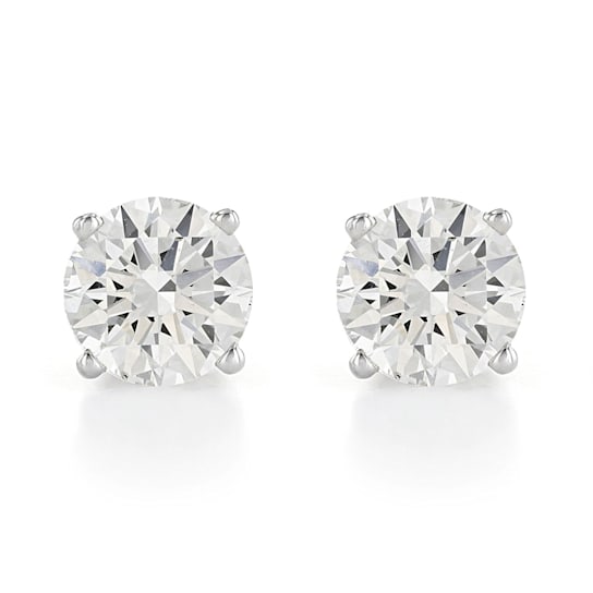 Certified White Lab-Grown Diamond H-I SI 14K White Gold Solitaire Stud
Earrings 1.50ctw
