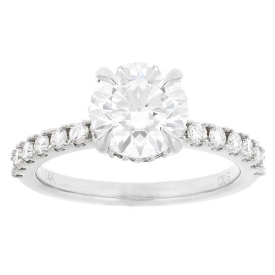 Lab-Grown Diamond Solitaire Ring In 14K White Gold 2.50ctw