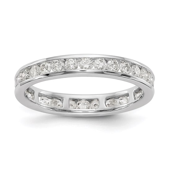 Rhodium Over 14K White Gold Lab Grown Diamond Polished 1 ct. Channel Set
Eternity Band