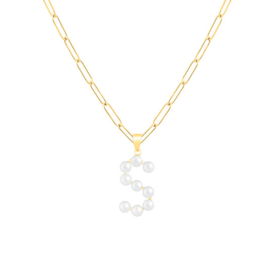 Initial S Freshwater Pearl Dangle Pendant In 18K Gold Over Sterling
Silver 18 Inch