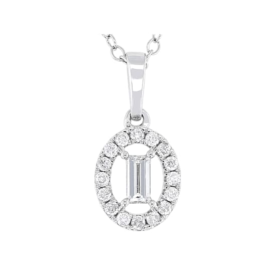 Diamond Dangle Pendant Necklace In White Gold