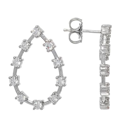 Lab-Grown Diamond Drop Earrings In Sterling Silver 1.60ctw