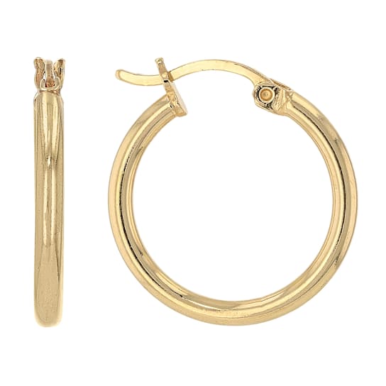 Small Polished Hoop Earrings In 18K Gold Over Sterling Silver