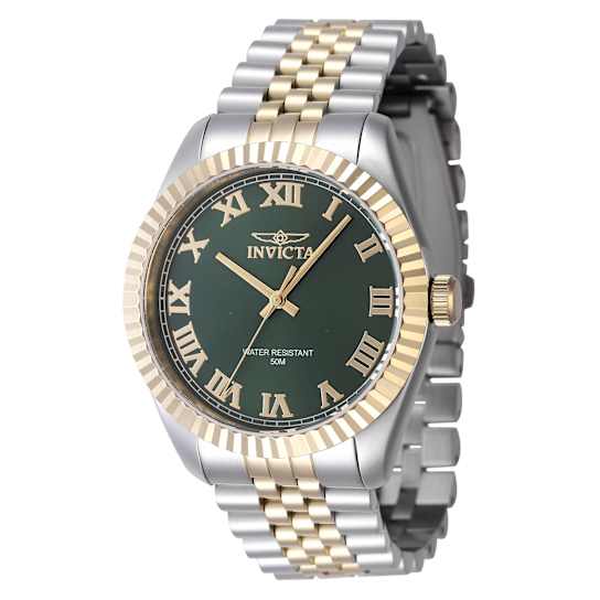 Invicta Specialty Men's 43mm Green Dial Two-tone Stainless Steel Quartz Watch