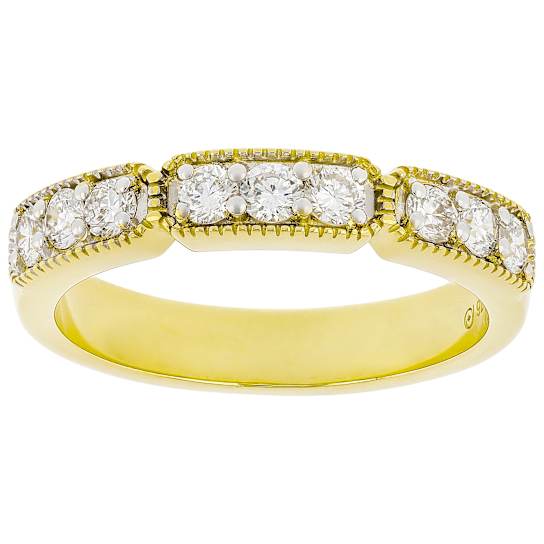 Polished Lab-Grown Diamond Band Ring In 14K Gold Over Sterling Silver