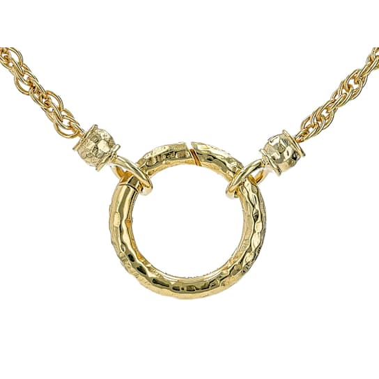 Rope Chain Necklace With Carabinear Clip In 18K Gold Over Sterling
Silver 3mm 22 Inch