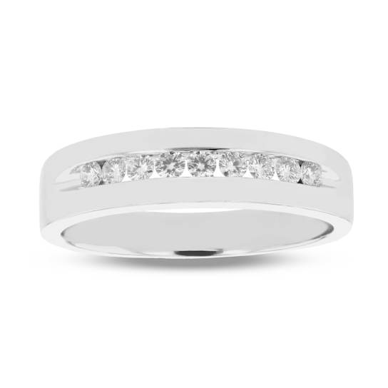 Diamond 14k White Gold Men's Band Ring 0.30ctw