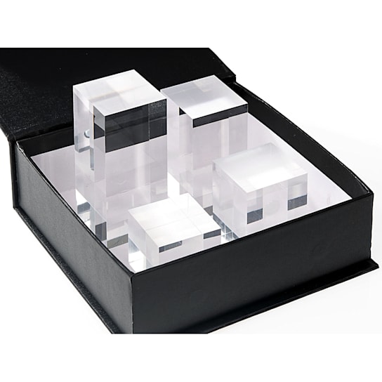 Acrylic Gemstone Display Stands 4x4, 4x6, 4x8, 4x10cm Set Of 4