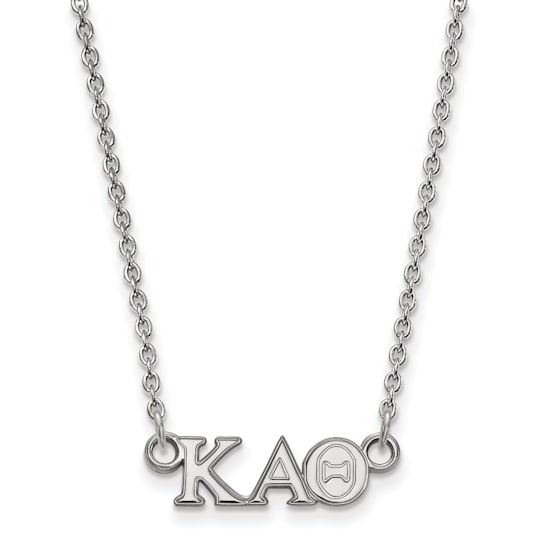 Rhodium Over Sterling Silver LogoArt Kappa Alpha Theta Extra Small
Pendant Necklace