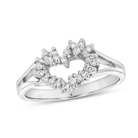0.20ctw Diamond Heart Shaped Ring in 14k White Gold