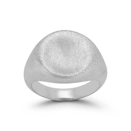 Satin Signet Ring In Sterling Silver