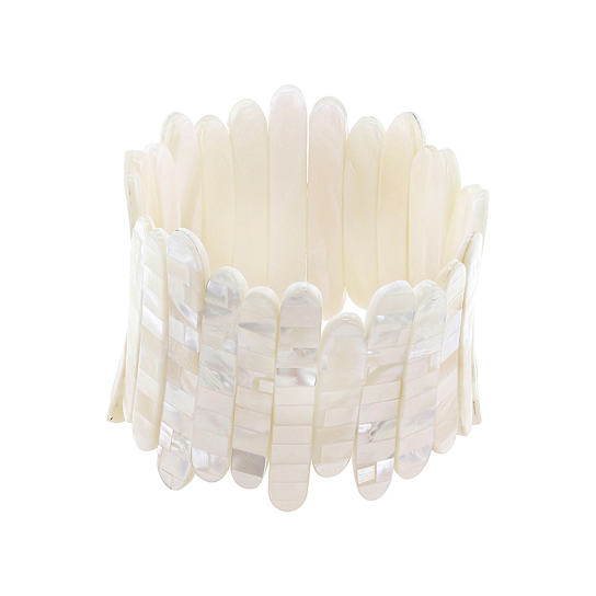 White Mother-of-Pearl Stretch Bracelet