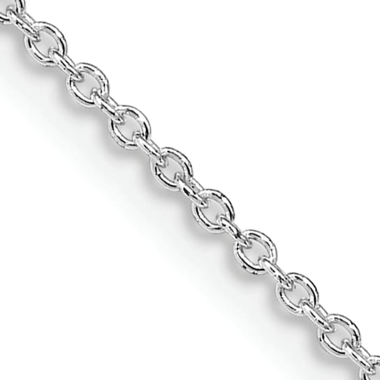 Rhodium Over Sterling Silver 1.25mm Cable Chain