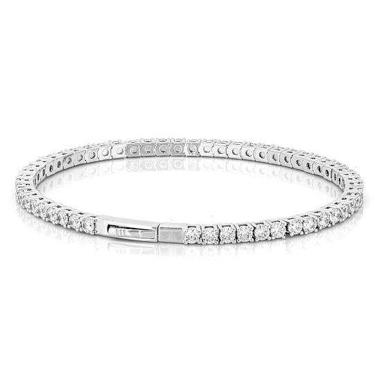 CZ Flex Bangle In Rhodium Over Brass 9.23ctw