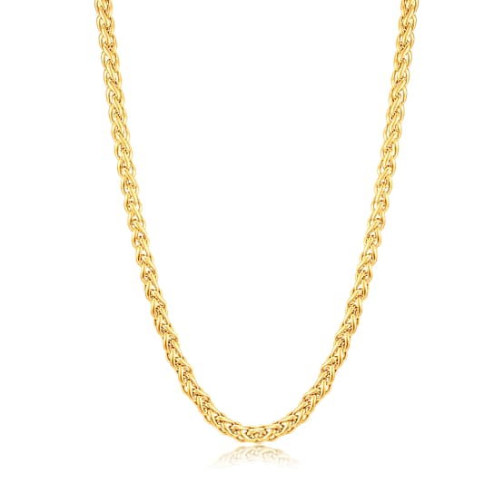Invicta Men's Yellow Spiga Wheat Chain Necklace 6mm In Stainless Steel
24 Inch