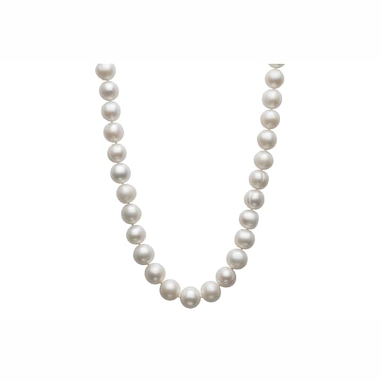 White Cultured Freshwater Pearl Rhodium Over Sterling Silver 17.5 Inch
Strand Necklace