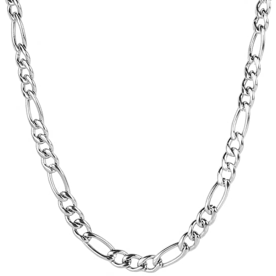 Invicta Men's Figaro Chain Necklace 7mm In Stainless Steel 24 Inch